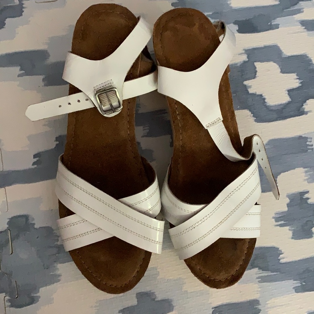 White strap clogs